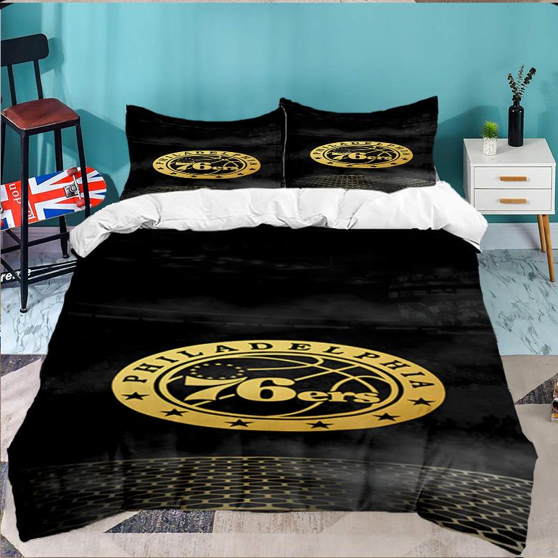 Philadelphia Basketball Team 3-teiliges Bettwäsche-Set, inklusive 1 Bettbezug und 2 Kissenbezügen. Perfektes Geschenk zu Weihnachten, ideal für Schlafzimmer, Studentenwohnheim