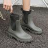 Rain Boots Women's Four Seasons Fashion Outdoor Mid-tube Waterproof Non-slip Rubber Shoes Fashion Rain Boots