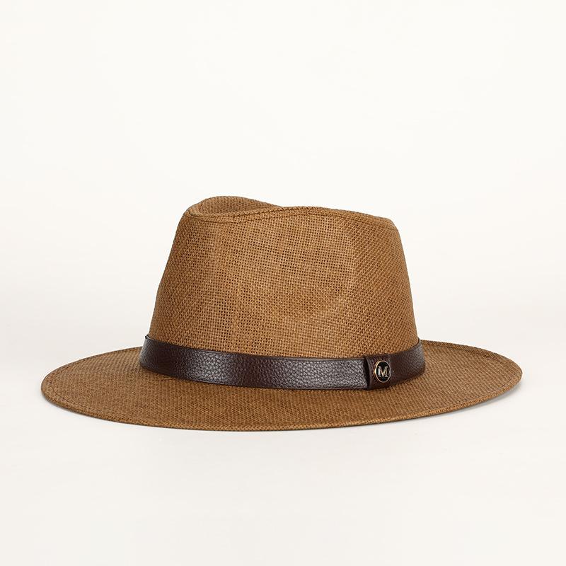 Spring Summer New Panama Straw Hat Fashion British Style Sun Protection Hat For Men Belted Paper Straw Beach Cap For Women
