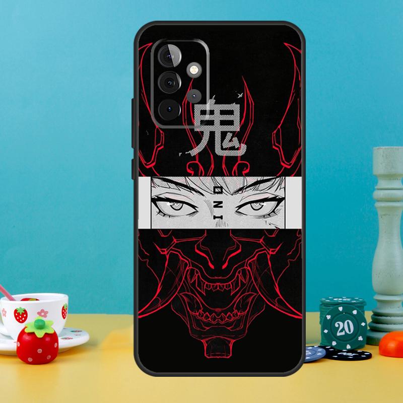 Étui Masque Hannya Oni Japonais Pour Samsung Galaxy A15 A16 A05 A26 A36 A56 A52 A53 A33 A13 A34 A54 A14 A35 A55 A22 A32