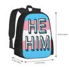 He / Him Bag Backpack For Men Women Girls Teenage He Him Pronouns Lgbt Pride