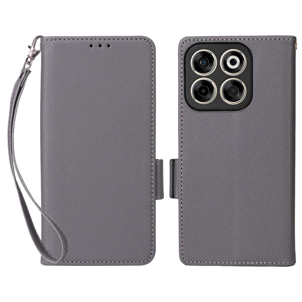 For ZTE Blade V70/nubia V70 Case with Wrist Strap Litchi Texture PU Leather Wallet Phone Cover