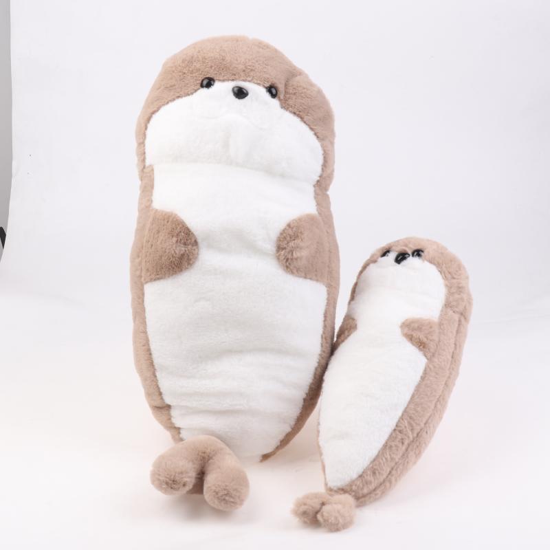 1 Piece Brown Seal Stuffed Animal Birthday Gift For Boys And Girls Kawaii Cartoon Sea Creature Sea Otter Plush Doll Pillow
