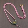 Adjustable Hand-Woven Necklace with Jade Agate Ruyi Pendant & Crystal Cord