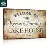 Custom Metal Sign 12x8 Inch Vintage Welcome Plaque Wall Art Farmhouse Lake Decor
