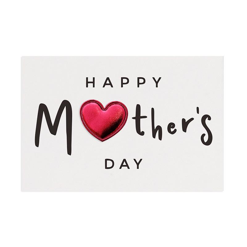 

1pc Mother s Day Card with Leather 3D Heart Design - A Unique and Elegant Gift for Mom, Blank Inner Page, Expressing Blessings