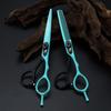 6.0-Inch Napson Black Green HB-02 Serrated Hairdressing Scissors