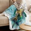 Turtle Blue Sea Bubble Throw Blanket Warm Microfiber Flannel Blanket Bedroom Decor Blankets For Beds