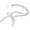 Elegant Bowknot Necklace Irregular Pearl Beaded Choker for Women Girls Korean Fashion Clavicle Chain Party Jewelry Gift