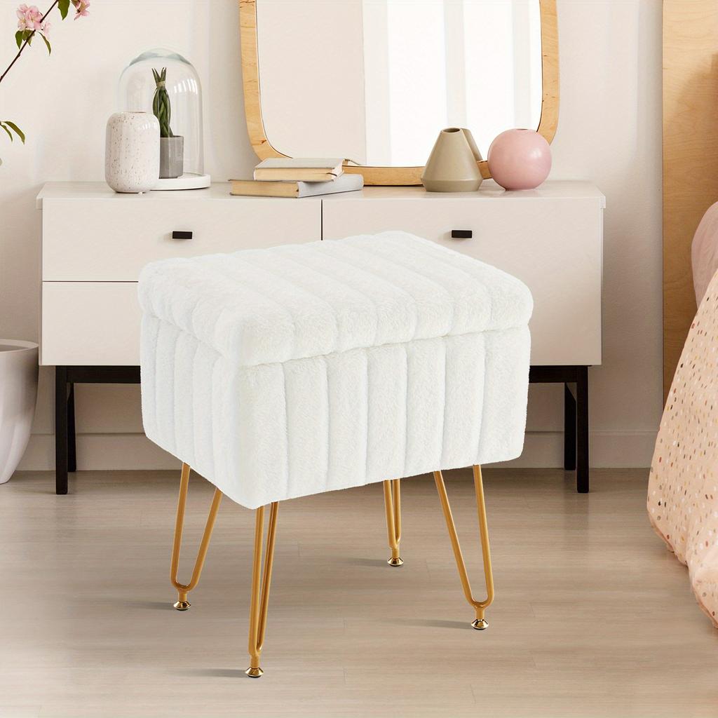 OLIXIS Furry Chair with Storage & Metal Legs. Soft, Comfortable & Cute. Perfect Holiday Gift! Shop Now.