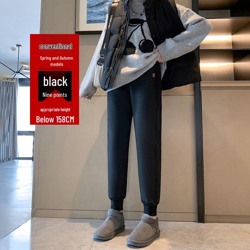 Women s Dark Grey Lambswool Sweatpants with Plus Velvet, Thickened Hoodie Style for Autumn/Winter. Casual Warm Joggers. M