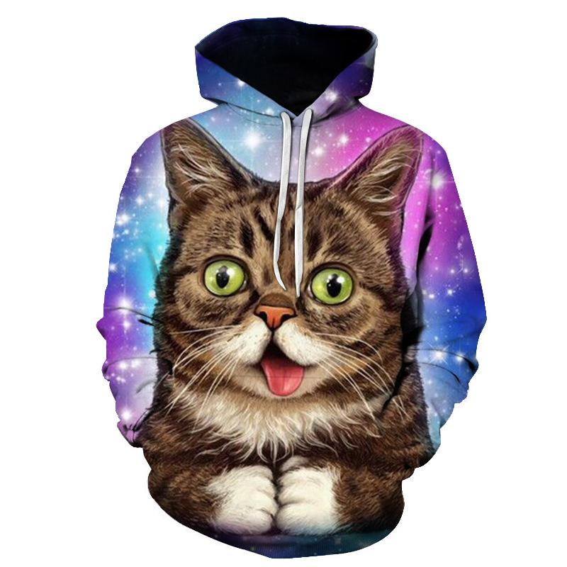 Neues Super Süßes 3D Katzen Kapuzensweatshirt Für Männer Und Frauen DIY Kapuzen Herbst Junge Und Mädchen Tier Weißes Street Outfit Pullover