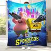 Funny S-SpongeBob Patrick Star Cartoon Flannel Blanket,Ultra Soft Warm Plush Throw for Home Bedroom Bed Sofa Cover Camping gift