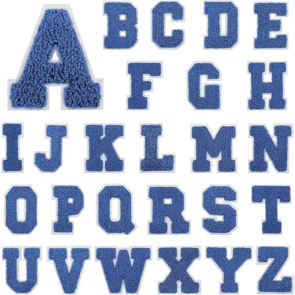 26 Pcs Blue Iron on  A-Z Shoes Embroidered  Hats