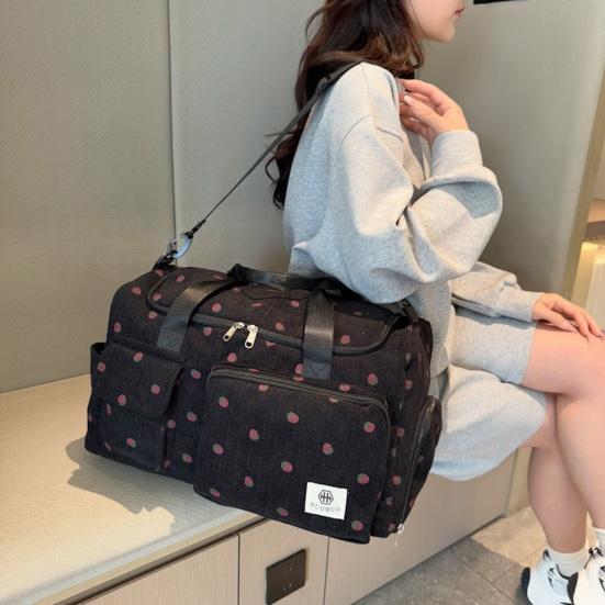 Strawberry Travel Carryall Large Capacity Wet And Dry Separation Duffel Bag Crossbody Gym Bag with Shoes Compartment for Fitness Weekender