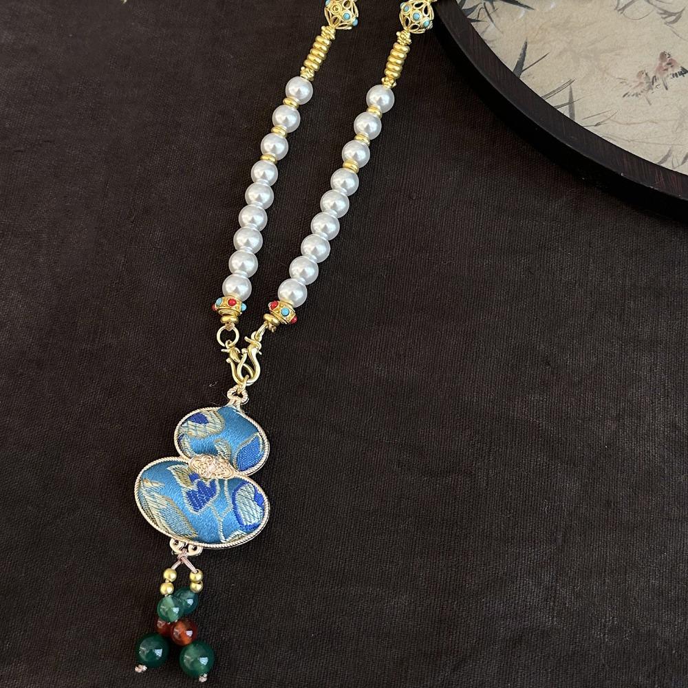 Beads Song Brocade Gourd Necklace Luxury Pearl Long Sweater Chain Women