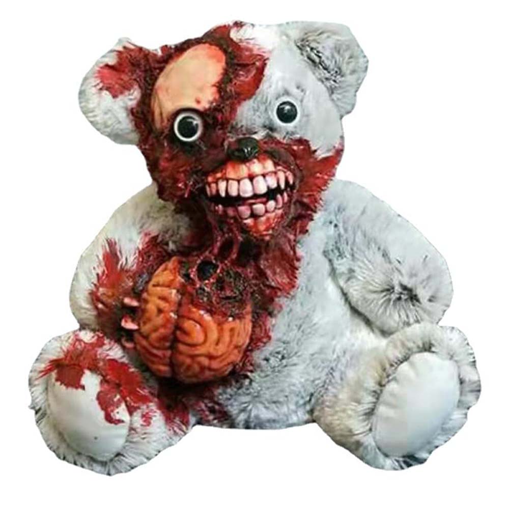 Halloween blutiger Teddybär, blutige Atmosphäre, erschreckendes Wohnzimmer, Horror, Festival, Hof, Party, Kunstharz-Requisiten style A gray