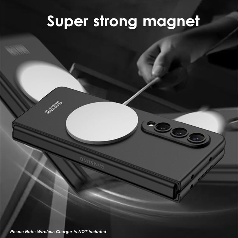 Magnetic Wireless Chargers For Samsung Galaxy Z Fold 4 Case Glass Film Screen Protector Matte Hard Cover