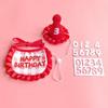 Soft Cat Birthday Scarf Hat Set with Digital Stickers Cat Saliva Towel  Birthday Party