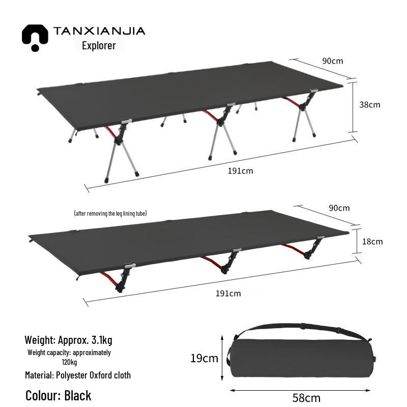 Ultra-Light Portable Aluminum Folding Camp Bed for Outdoor Camping