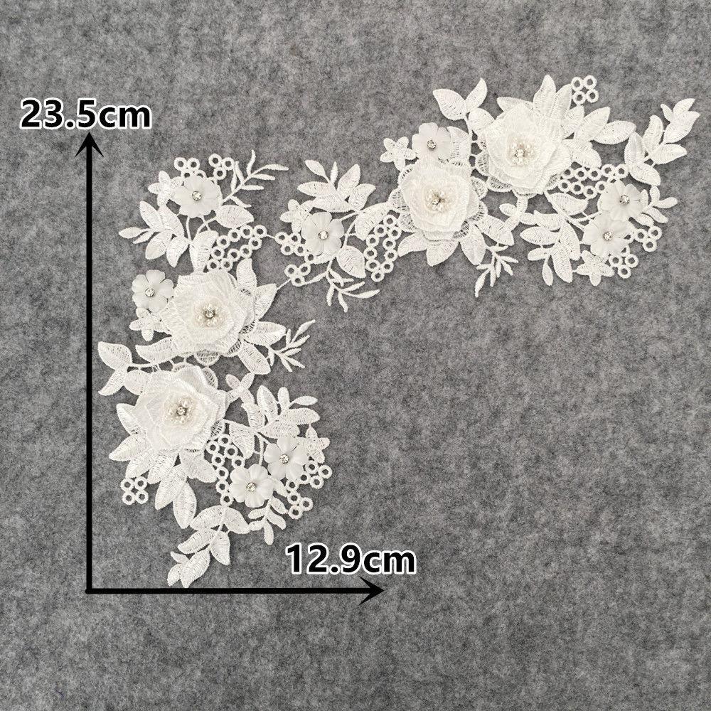 Black And White I Polyester Hollow Embroidery Beads Drills Sewing Lace Diy Decoration With Clothing Collar Accessories