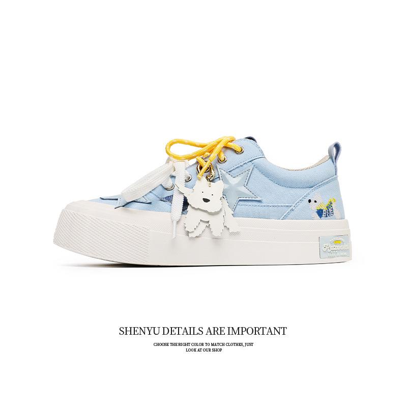 

New glacier blue platform star canvas shoes women s new thin sports light and comfortable versatile board shoes 36 female code синий