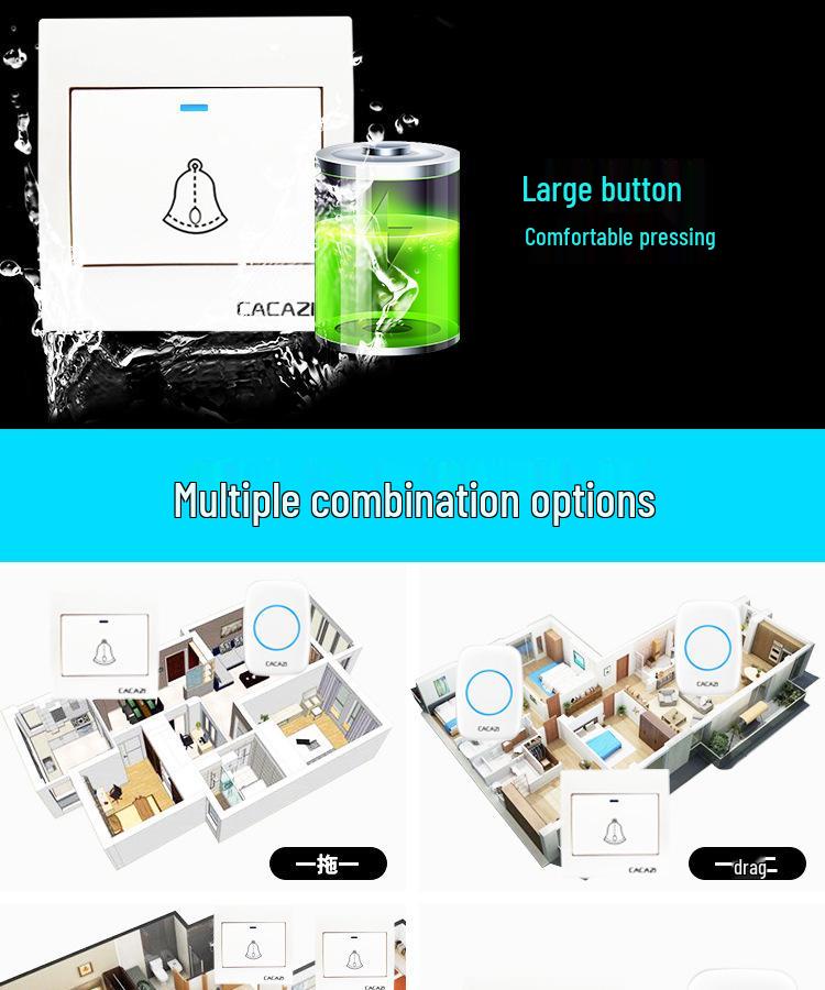 Smart Long-Range Wireless Doorbell with Waterproof Electronic Main Board & Dual Remote Callers