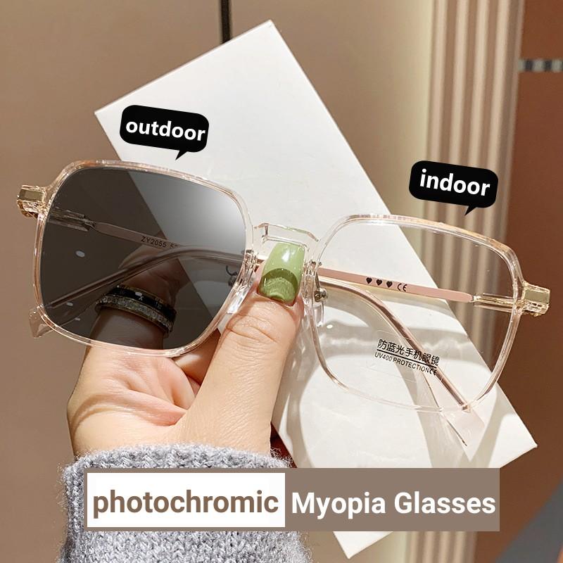 

Роскошные уличные фотохромные очки унисекс, модные изменяющие цвет готовые очки для близорукости, умные очки с минусом, диоптрии до -6,0