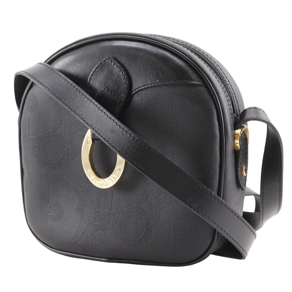 Dior Shoulder Bag Vintage Black PVC Women Used