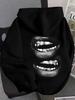 2026 New Women'S Hoodies New High-Iq Style Lip Print Fashion Office Loose Hoodies Versatile Work Daily Fleece Lined Thickened Wint