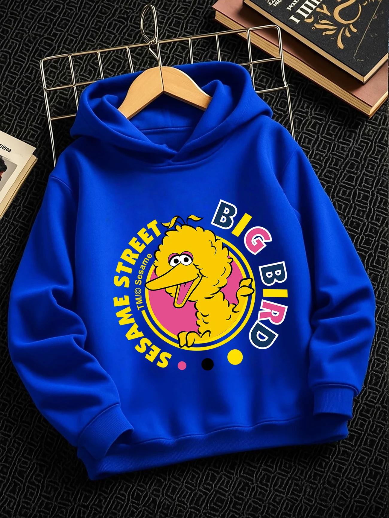 Bert And Ernie Sesame Street Hooded Top Kids Summer Cute Crewneck Casual 3-14 100