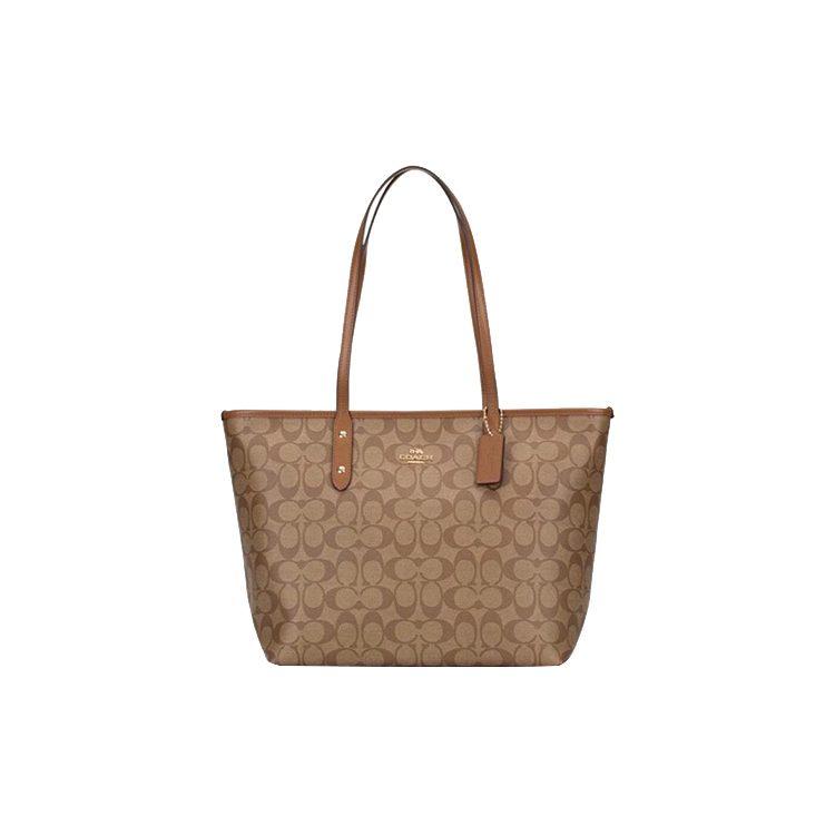 Coach City Zip Tote Canvas With Leather Tote Bag, Shopping Bag, Handbag, Shoulder Bag Large Women's 58292-IMBDX