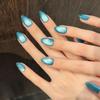 Glitter Press On Nails Short Almond Gel Glue On Cat Eye Nail Neutral Short Stiletto Fake Nails Acrylic Oval False Nails Manicure Kits for Women