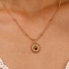 iF ME 5PCS Vintage Brown Opal Pendant Necklaces for Women Maillard Gold Color Metal Geometric Choker Necklaces Y2K Jewelry Accessories