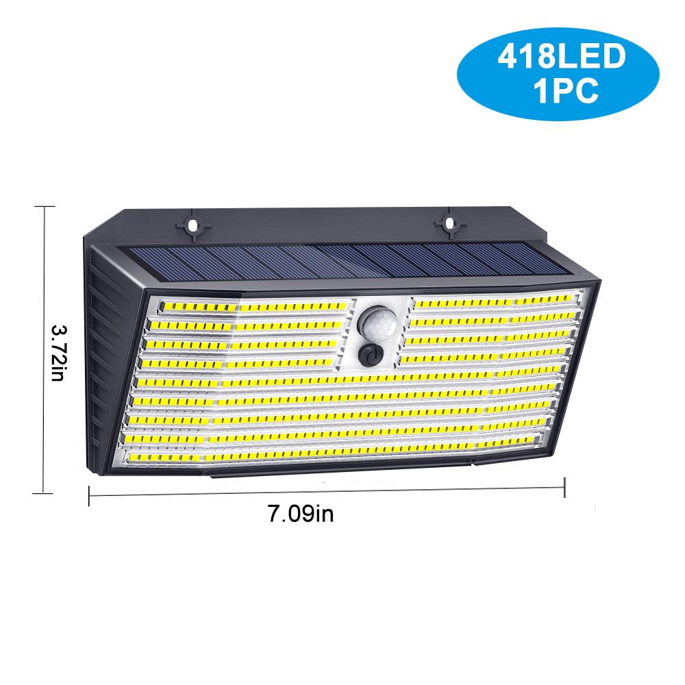 

Solar Lights Outdoor 418 LED Motion Sensor 3 Modes Security Waterproof IP65 Wall Lights for Home Outside Yard Deck Garden