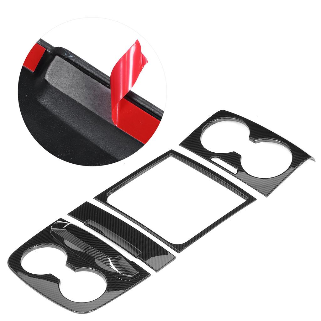 Carbon Fiber Style Water Cup Holder Trim Frame Sticker Fit for Sienna 2015 2020