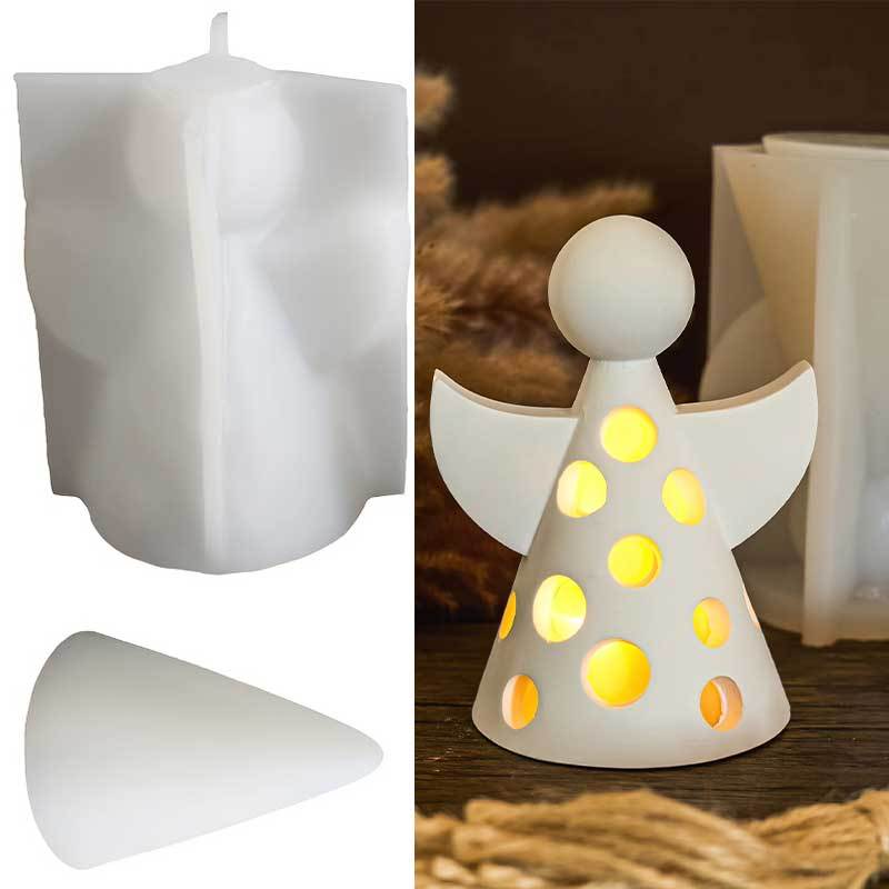 1set Angel Shape Silicone Candle Holder Mold,hollow Angel Design Silicone Mold For Casting Plaster,concrete And Resin