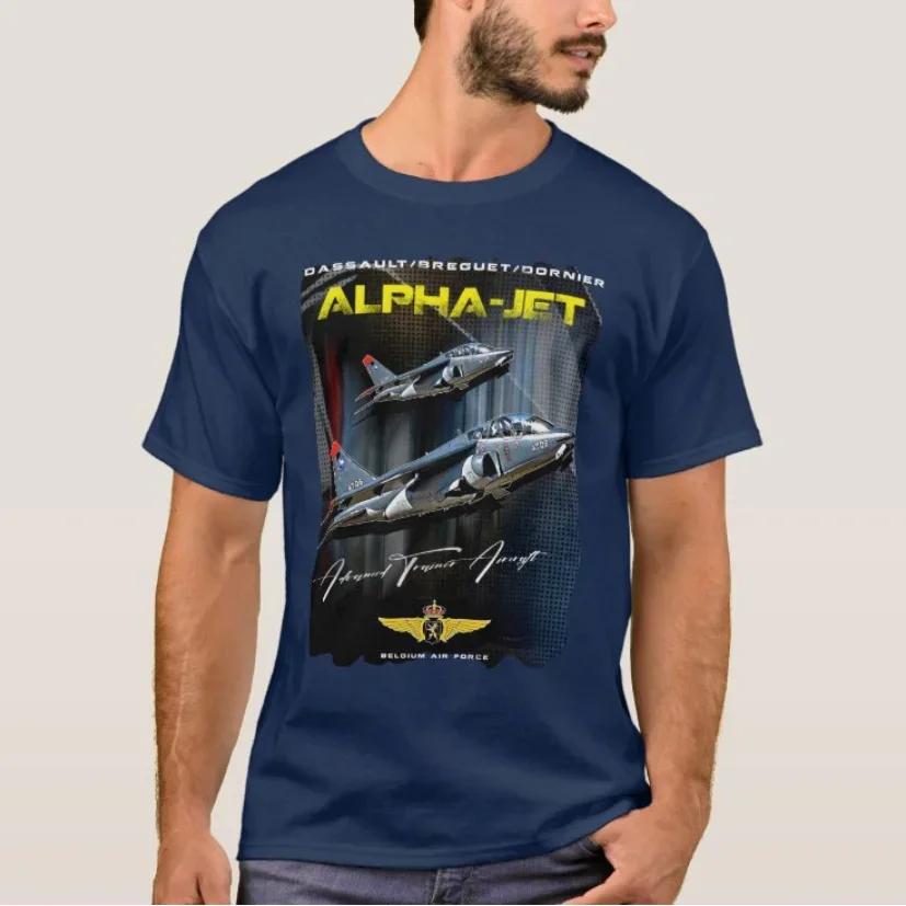 T-shirt Uomo Air Force Belga Alpha Jet Advanced Trainer 100% Cotone Girocollo Manica Corta Estiva Casual Streetwear