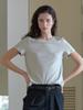 Elssibeui Chain Embroidery T-ShirtMint Gray