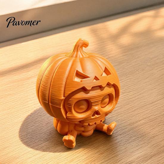 Niche Halloween Tabletop Decor Pumpkin Skull Ornament, Hollow Ghost Face Design, 3D Printed Unique Detailed Layered Figurine, for Desktop Display And