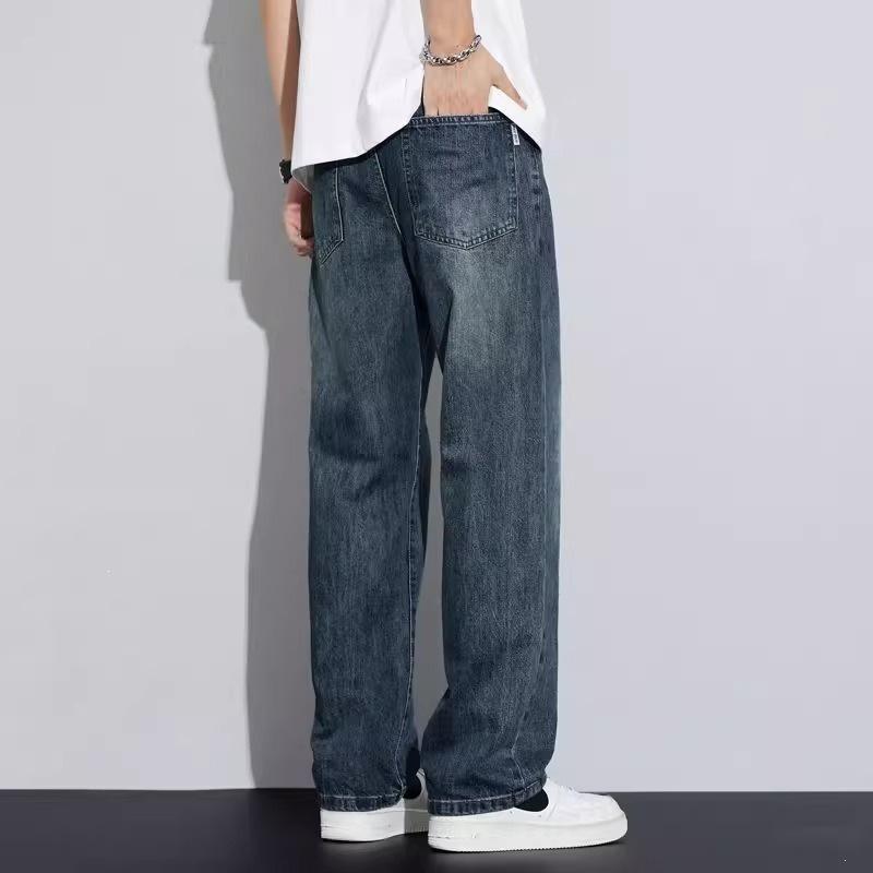 Jeans Men's Washed Drape New American Retro Summer Trendy Brand Straight Wide-leg Trousers Men's Spring and Autumn