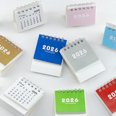 2026 Новий рік Милий міні настільний календар цукеркового кольору Дитячий портативний кишеньковий планер Офісне настільне приладдя