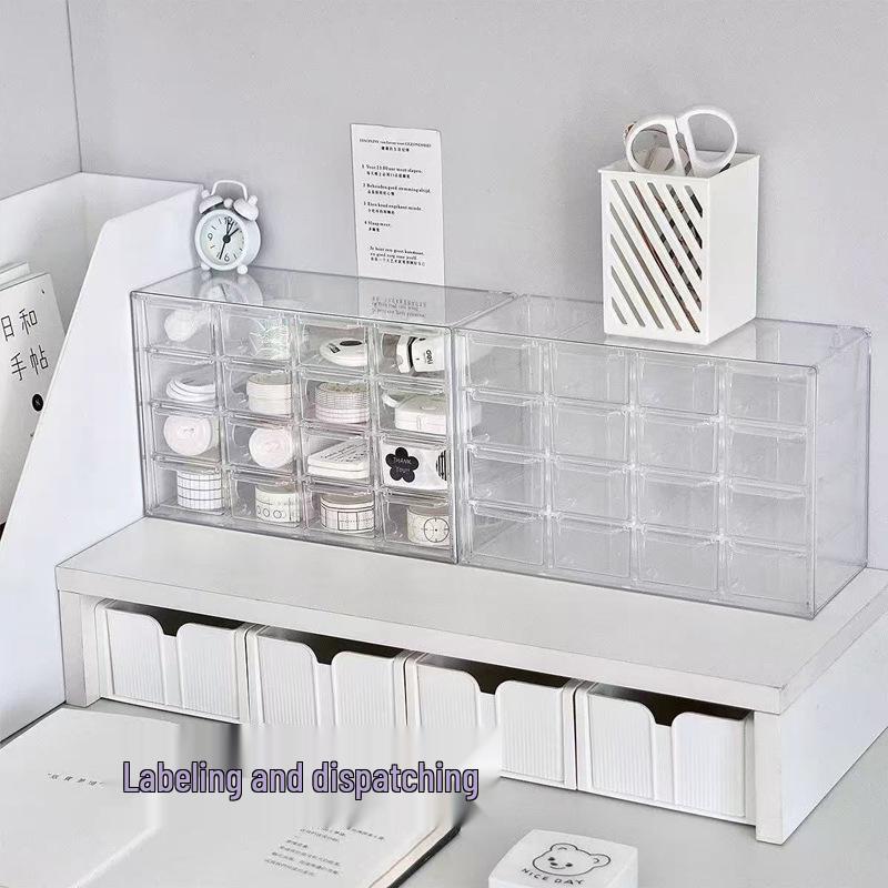 Transparent Multi-Grid Jewelry and Contact Lens Storage Box - Dustproof Display Organizer