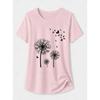 Fashion Women Retro Creative Dandelion Silhouette Print T Shirt Funny Casual O-neck Short Sleeves T-shirt Summer Female Tee Shirt