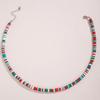 Bohemian necklace, blue resin single-layer necklace, ethnic style geometric collarbone chain