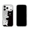 Case for iphone 14 12 XR Air 18 Pro Max XS Max 17 Pro 16 Plus 11 13 15 Black & White Cats Sparkle Crackle Foil Acrylic TPU Phone Case