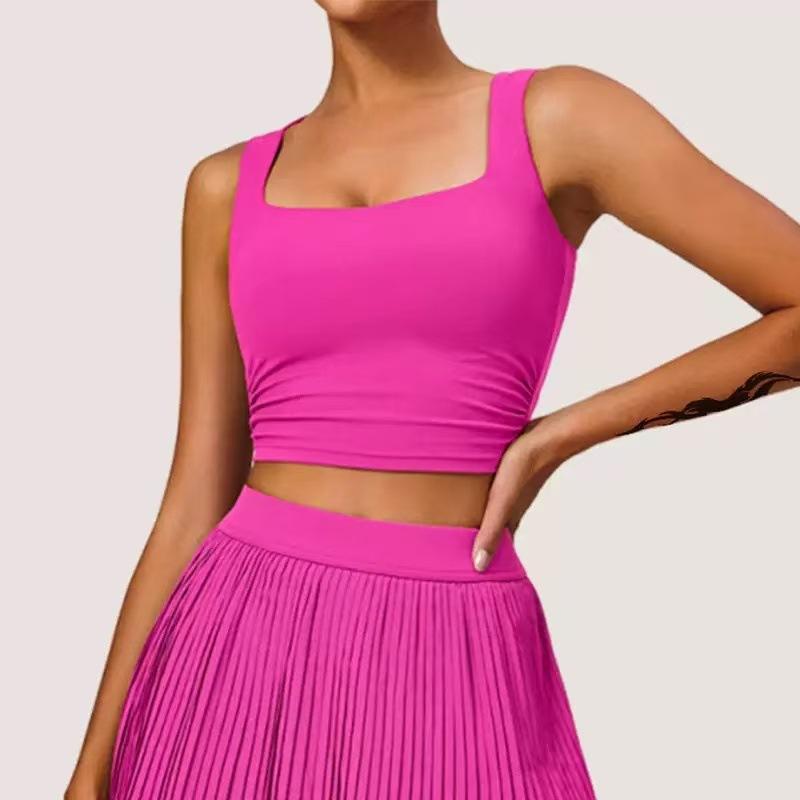 New sports skirt women's fake two, hip covering and thin outdoor fitness tennis skirt, anti-light yoga skirt