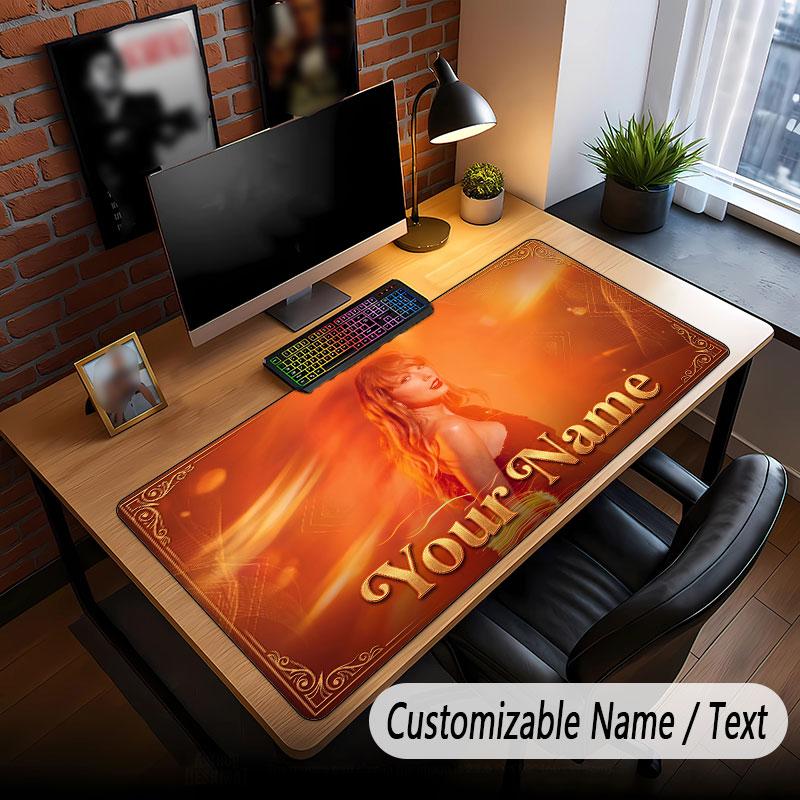 Custom Name Extended Mouse Pad,Taylor Swift Gaming Desk Mat For Home Office Desktop Decor
