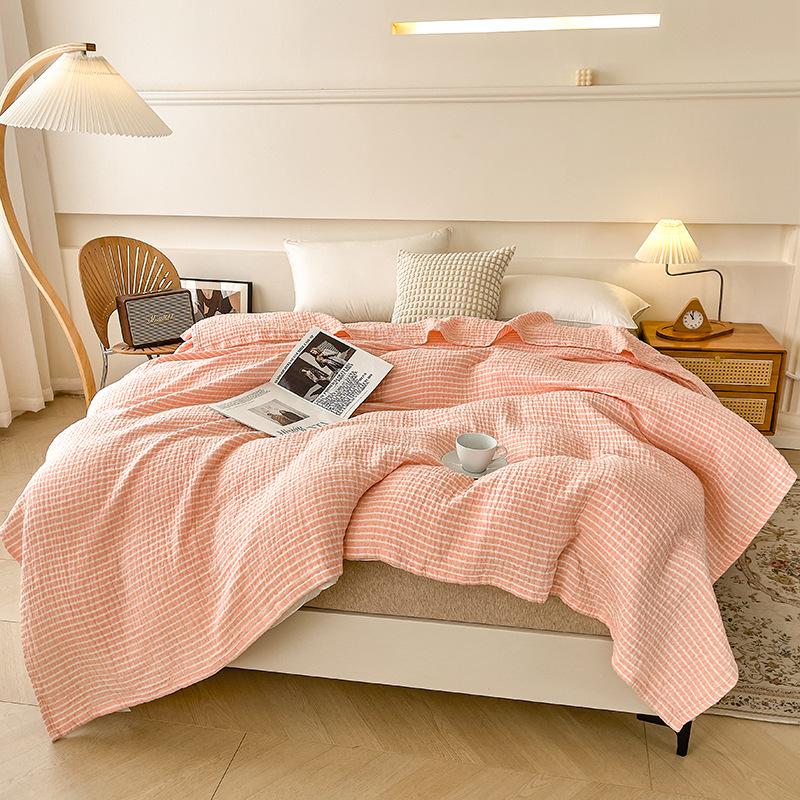 Class A Cotton Three-layer Gauze Throw Blanket Machine Washable Summer Air Conditioning Cool Quilt Office Nap Cover Blanket Soft Towel Quilt