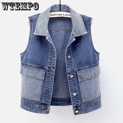 Denim Vest Jacket for Women In Spring and Summer Short and Versatile Stylish Sleeveless Vest Top